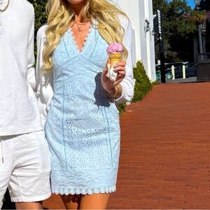 Blue lace short dress size 6